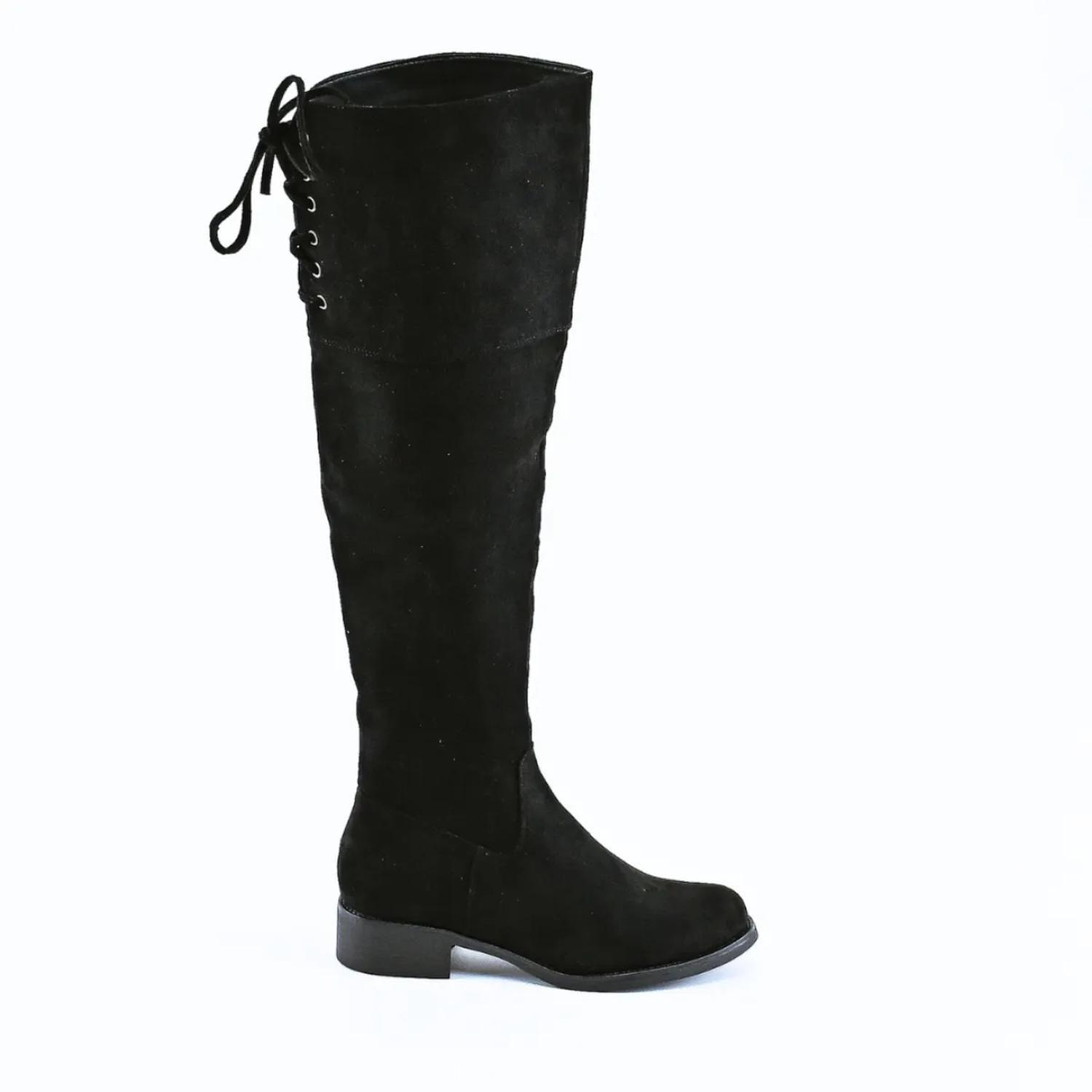 Botas Bucaneras Negras Gamuza Mujer H851-1-2