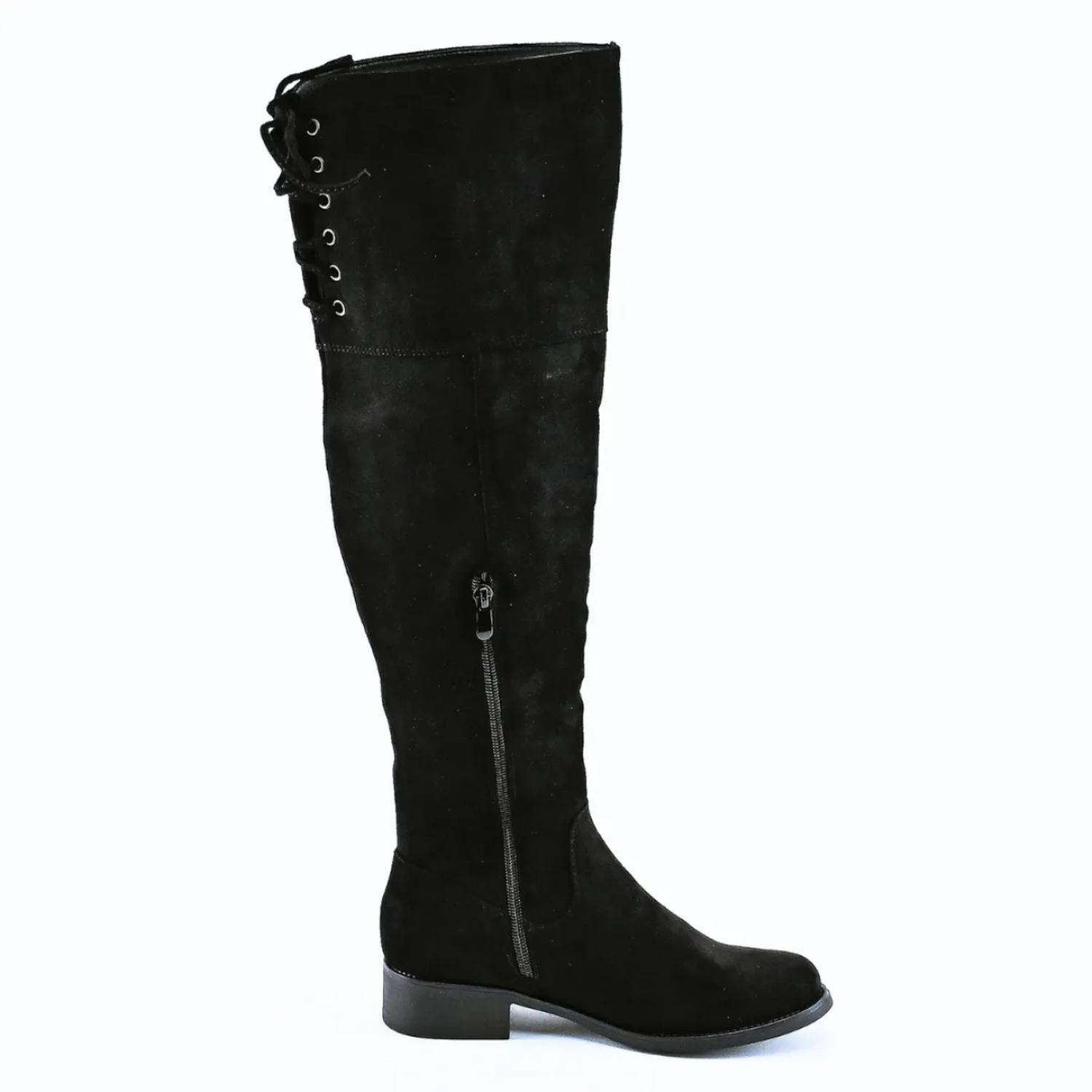 Botas Bucaneras Negras Gamuza Mujer H851-1-3