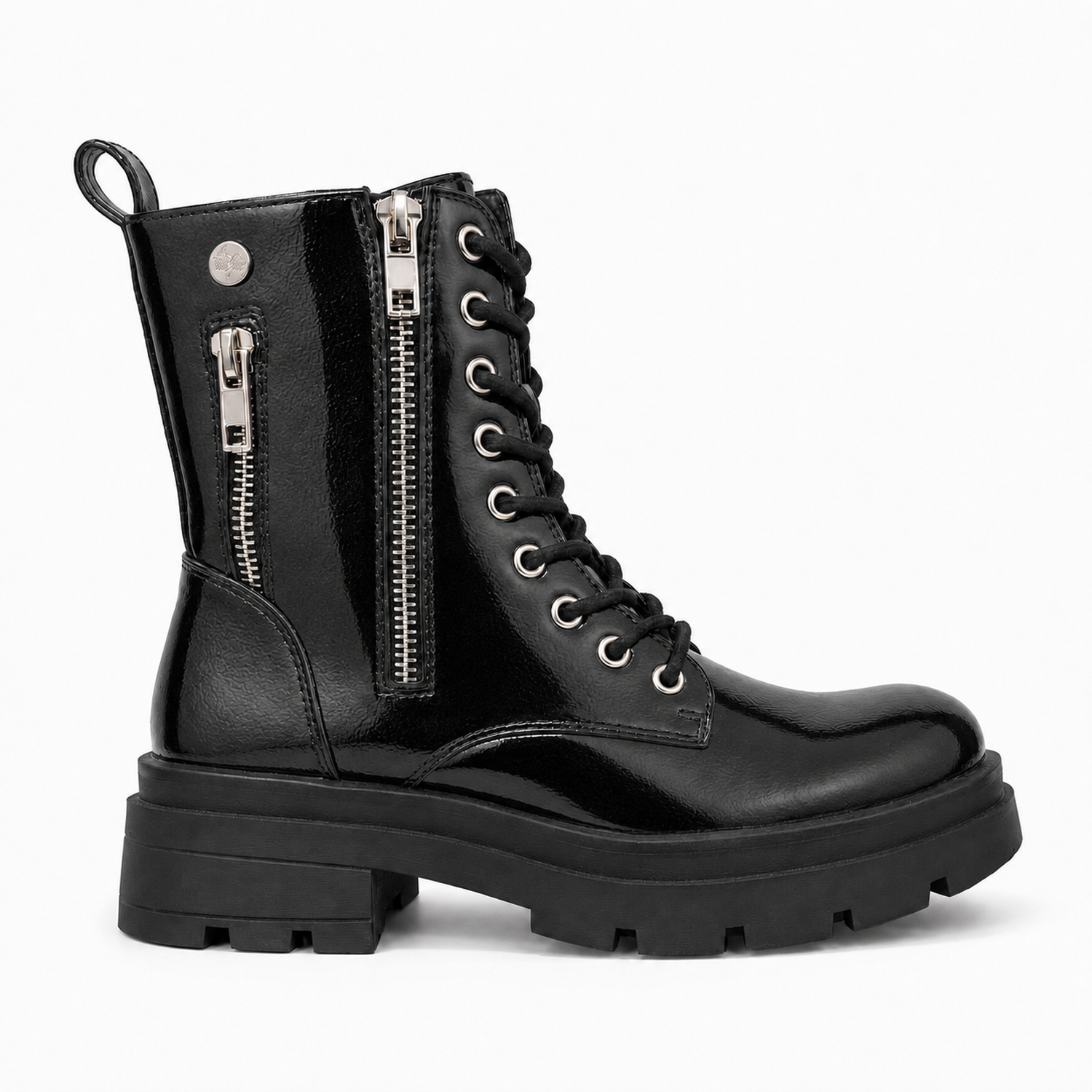Bota Negro Mujer Charol Combat 22-20A-0