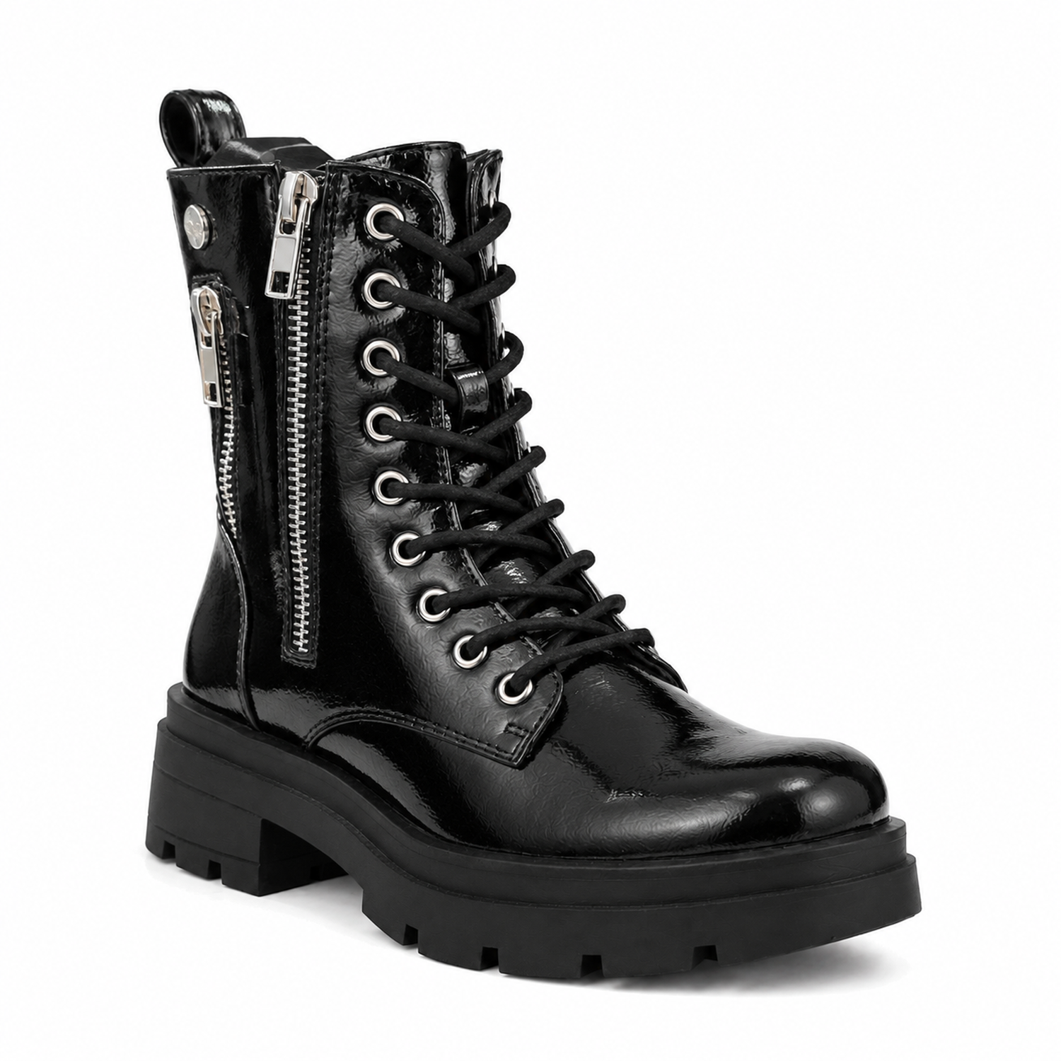 Bota Negro Mujer Charol Combat 22-20A-1