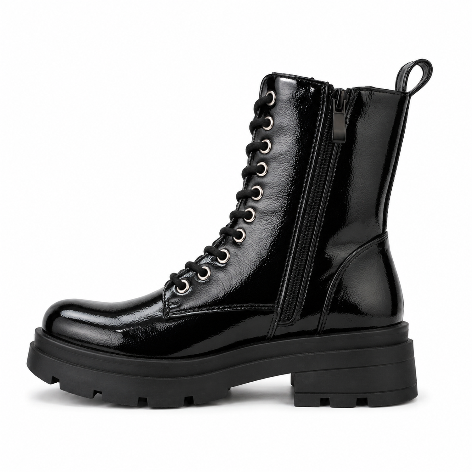 Bota Negro Mujer Charol Combat 22-20A-2
