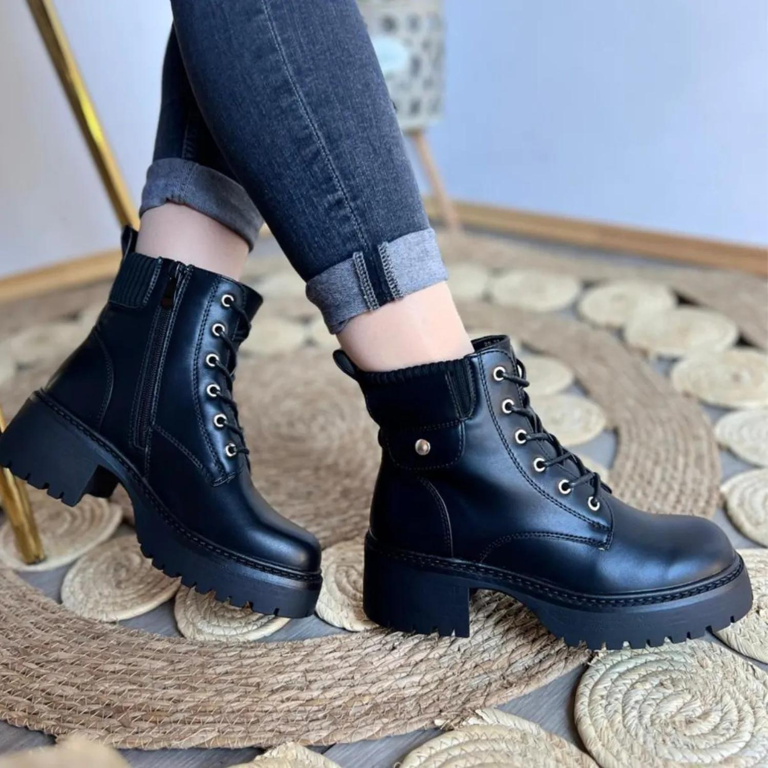 Bota Negro Mujer Ecocuero Turín 25-33-4