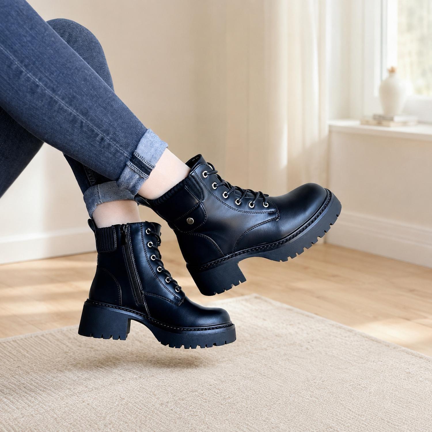 Bota Negro Mujer Ecocuero Turín 25-33-5