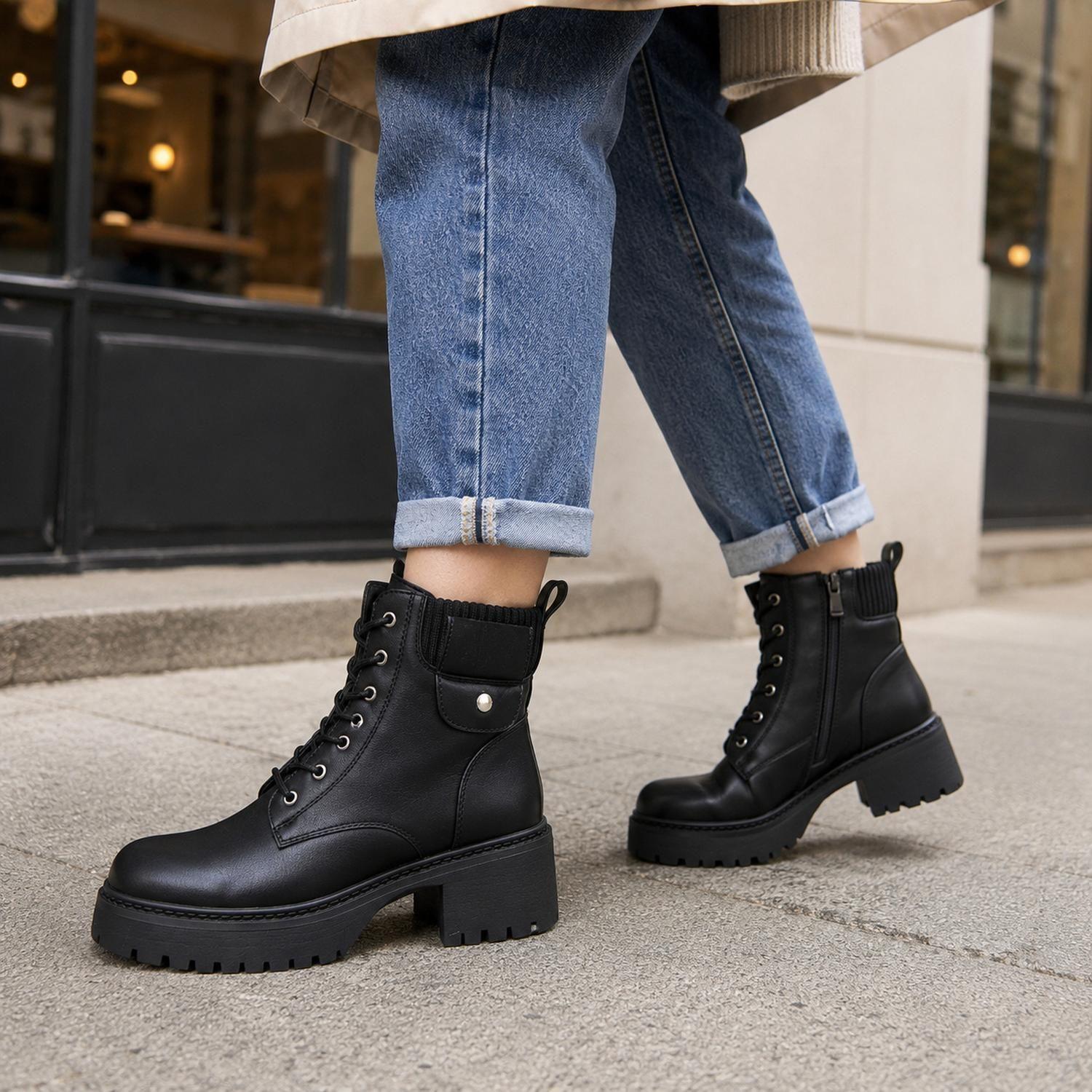 Bota Negro Mujer Ecocuero Turín 25-33-6