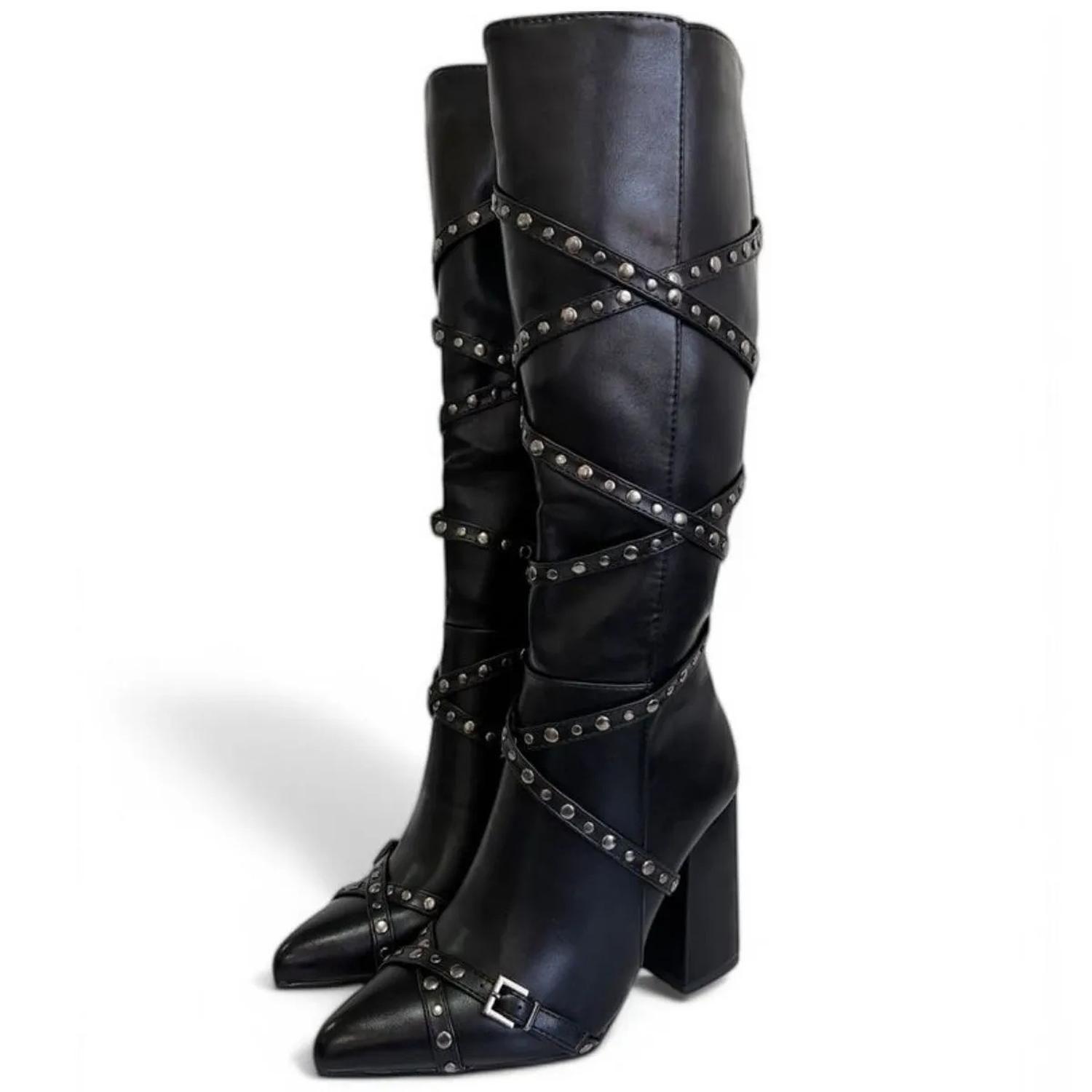 Bota Negro Mujer Ecocuero Mónaco 5Y18-1-0