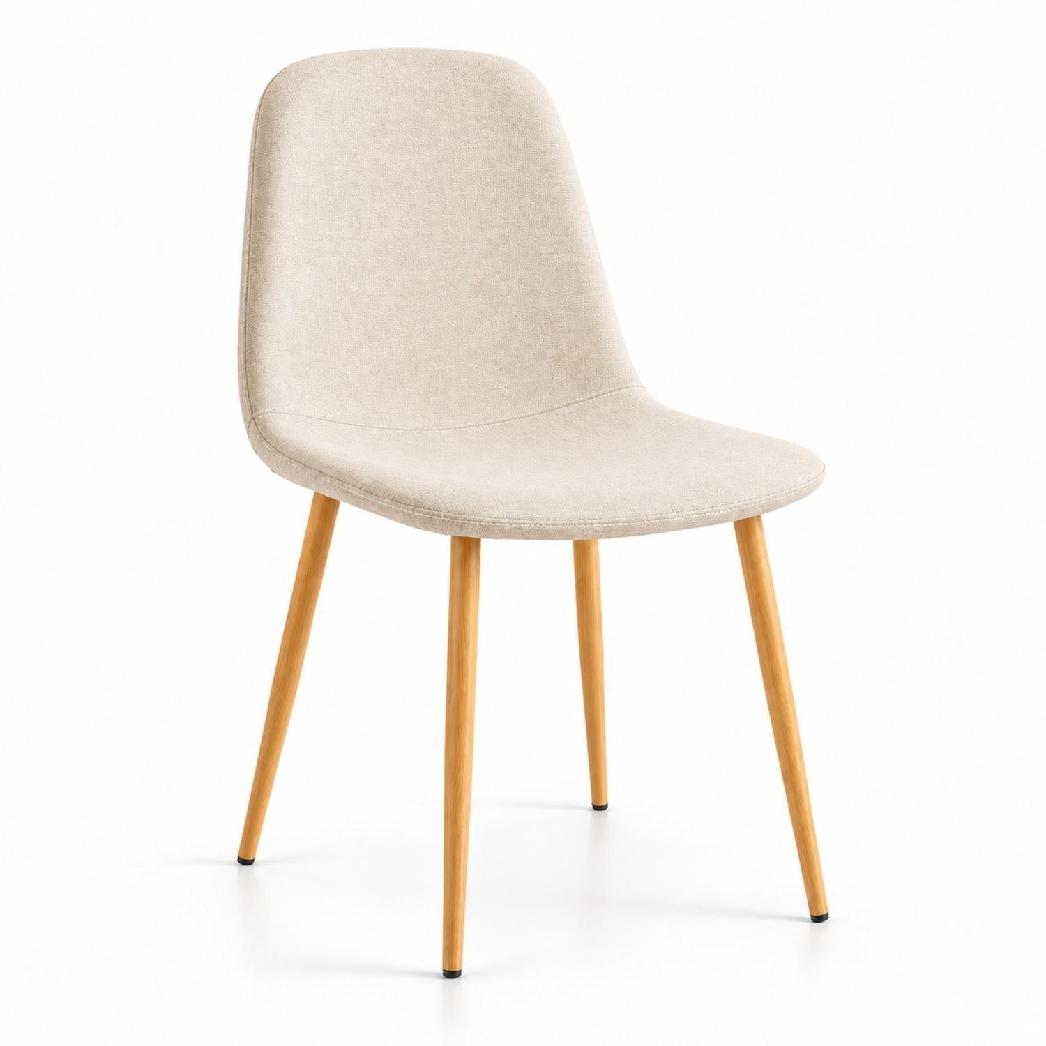 Silla Comedor Scoob Lino Patas Metal Tono Madera-0