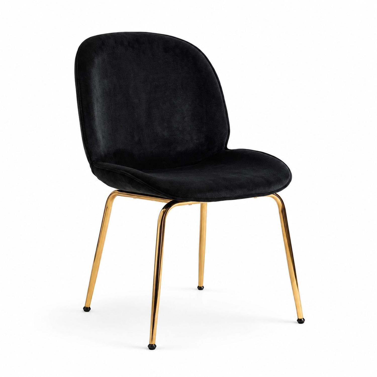 Silla Bread Velvet Felpa Base Metálica Dorada-0
