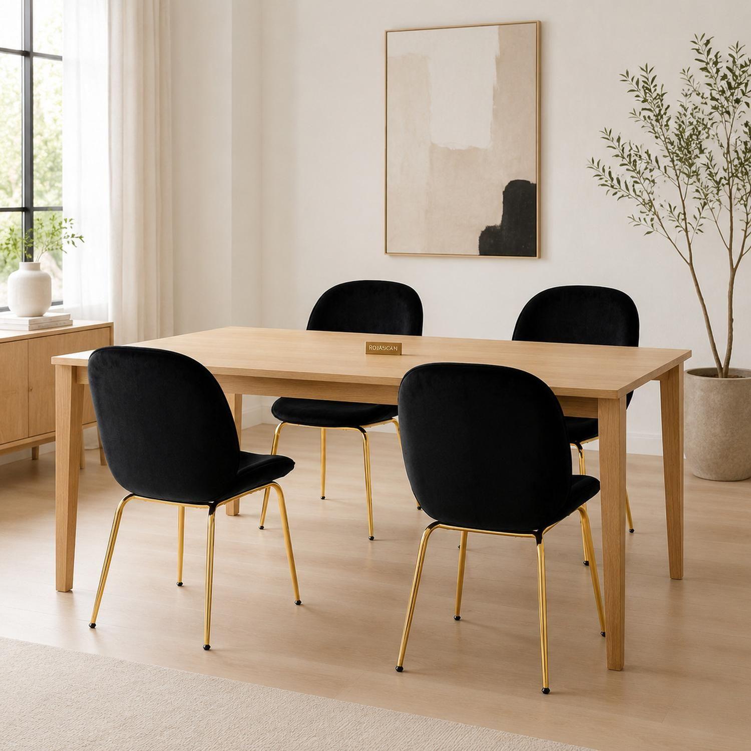 Silla Bread Velvet Felpa Base Metálica Dorada-2