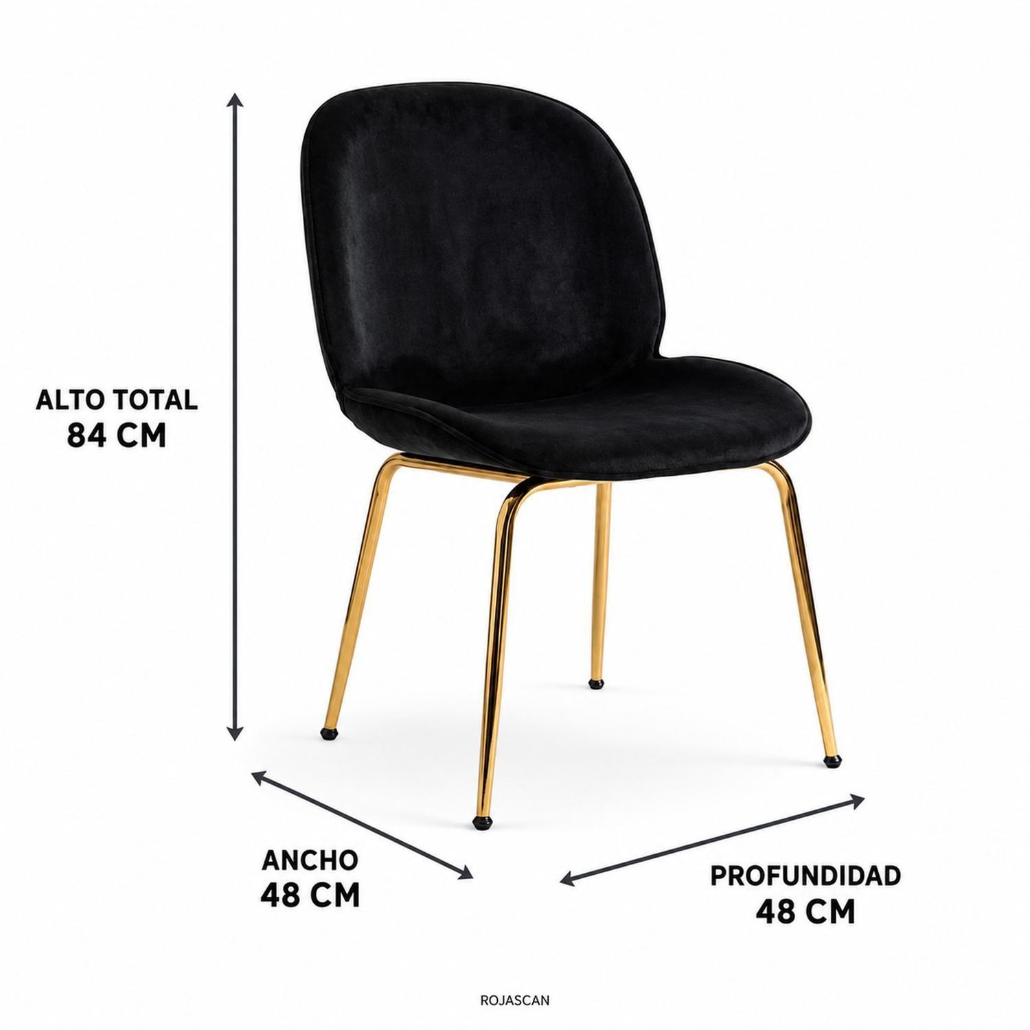Silla Bread Velvet Felpa Base Metálica Dorada-4