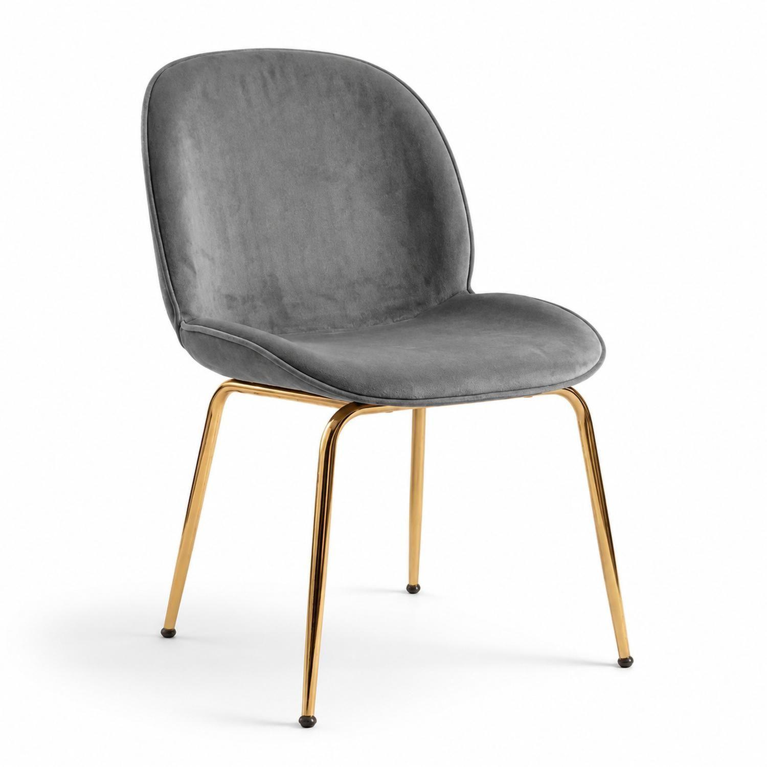 Silla Bread Velvet Felpa Base Metálica Dorada-0
