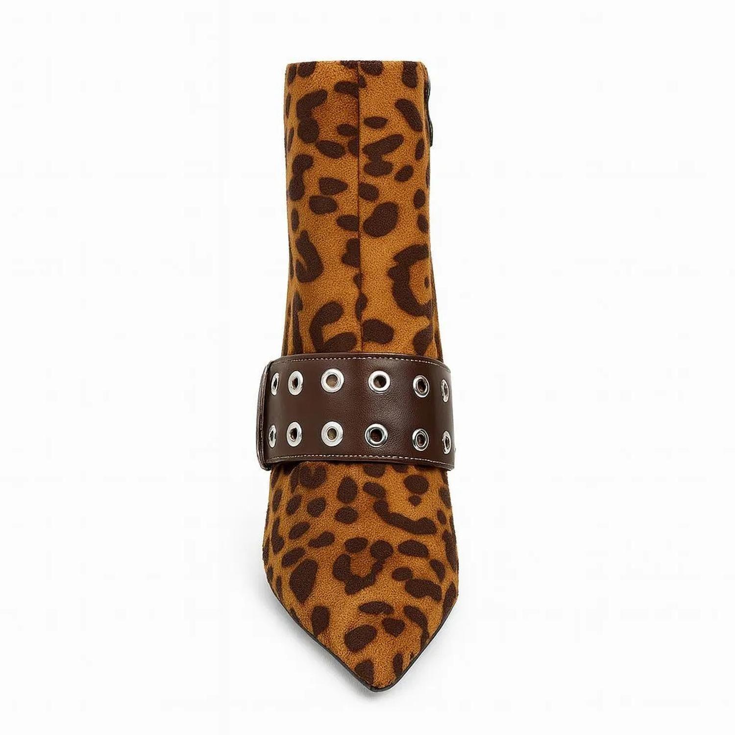 Botín Animal Print Mujer Gamuza Tina TINA-004-2