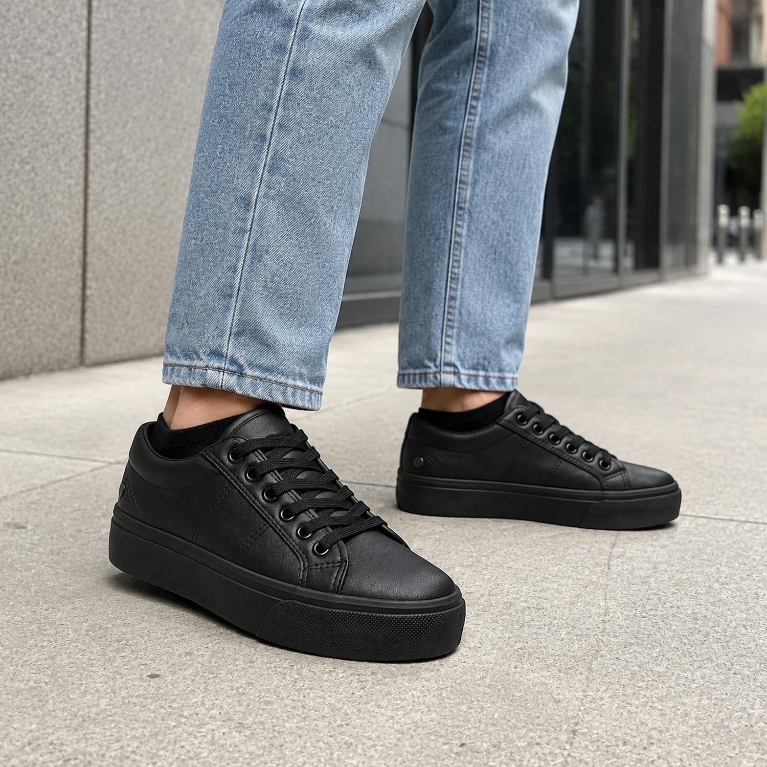 Zapatilla Negro Unisex Ecocuero Brooklyn LD06-4