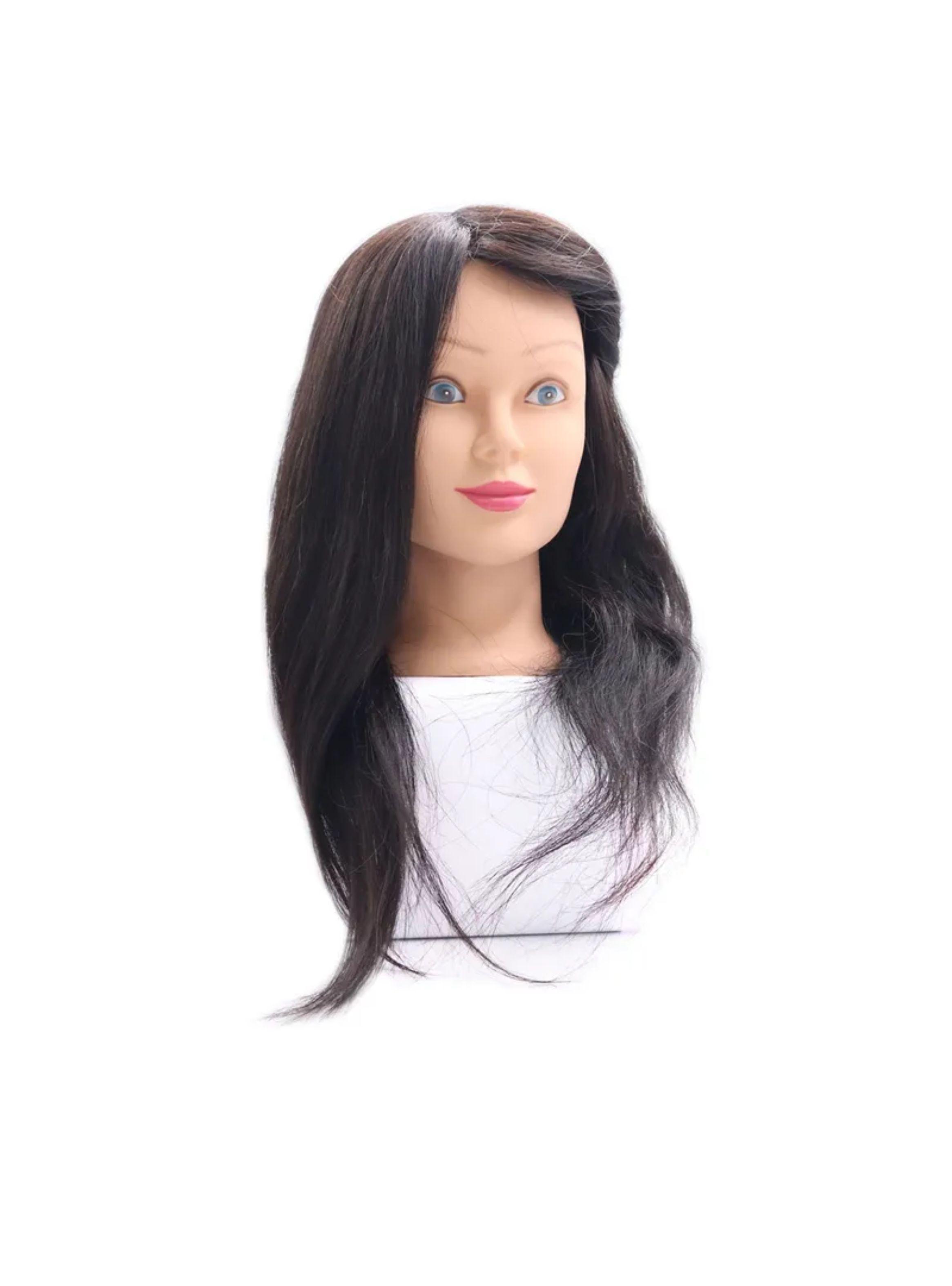 Cabeza Técnica de peluquería Cabello 100 Natural -0