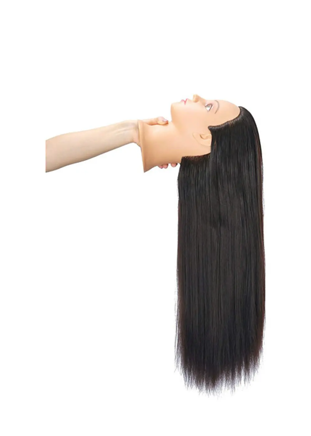 Cabeza Técnica de peluquería Cabello sintético 80cm de largo-4