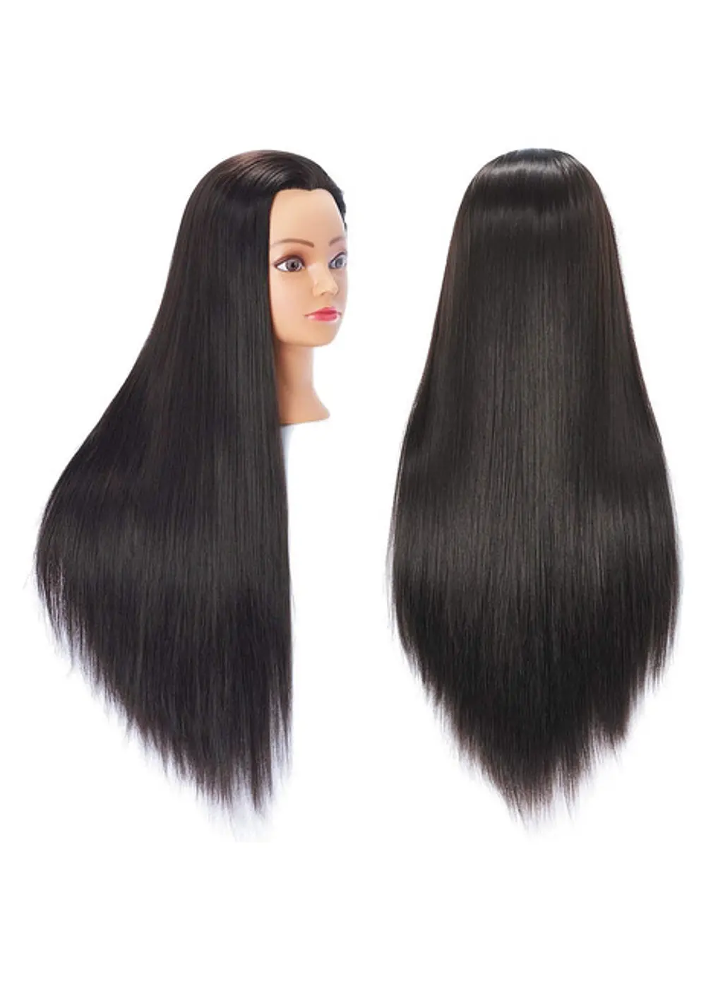Cabeza Técnica de peluquería Cabello sintético 80cm de largo-5