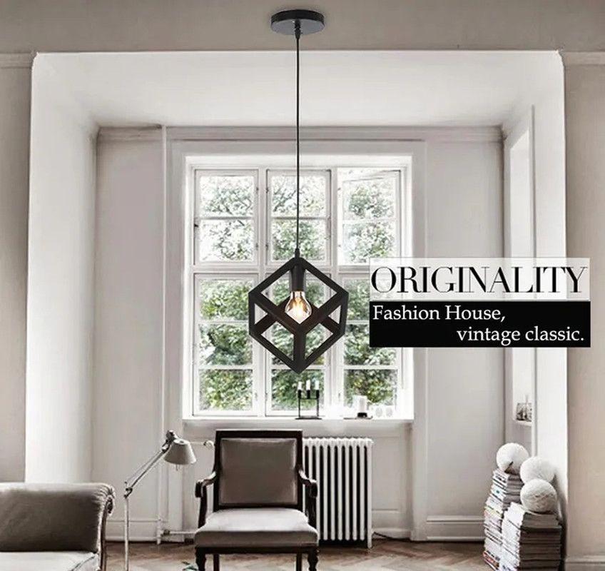 Lámpara Nórdica Moderna Cubo Individual – Diseño Minimalista y Elegante-2
