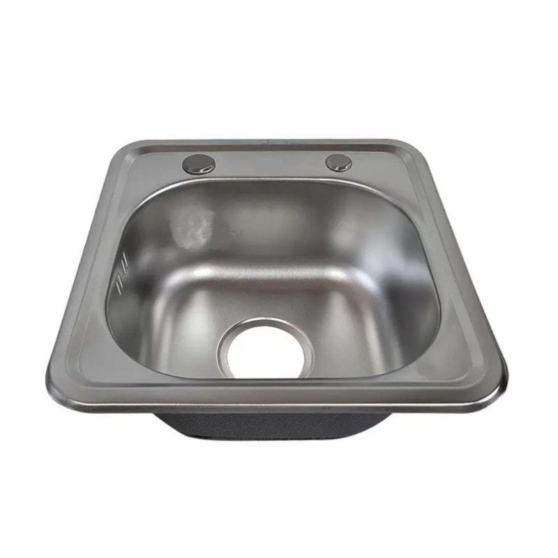 Lavaplatos Dekora 38x38cm Plata Sobre cubierta-2