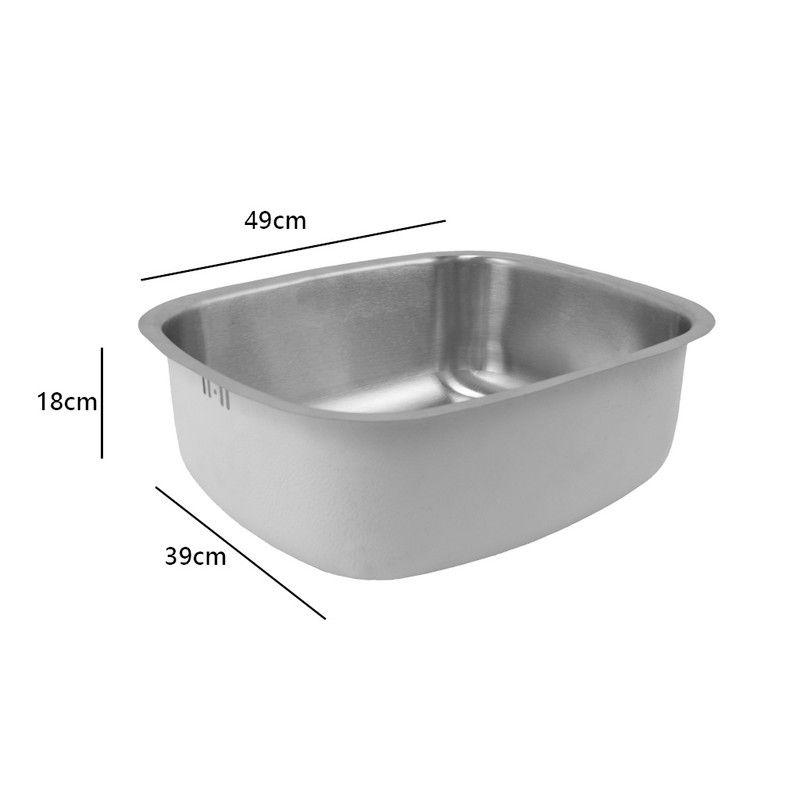 Lavaplatos Dekora 49X39cm Plata Bajo cubierta-2