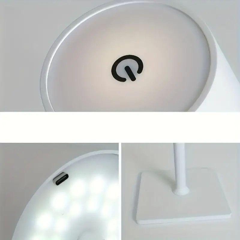 Lámpara LED Touch Recargable Blanca – Diseño Minimalista de Aluminio-6