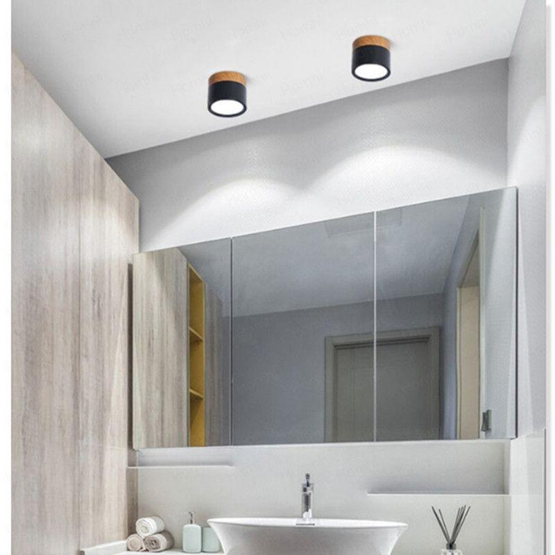 Foco Led Sobrepuesto Negro y Madera 7W Luz Fria 6000K-2