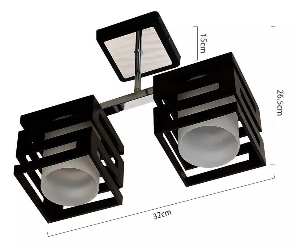 Lampara Aplique Techo Madera Doble Modelo CONI - Dekora-3