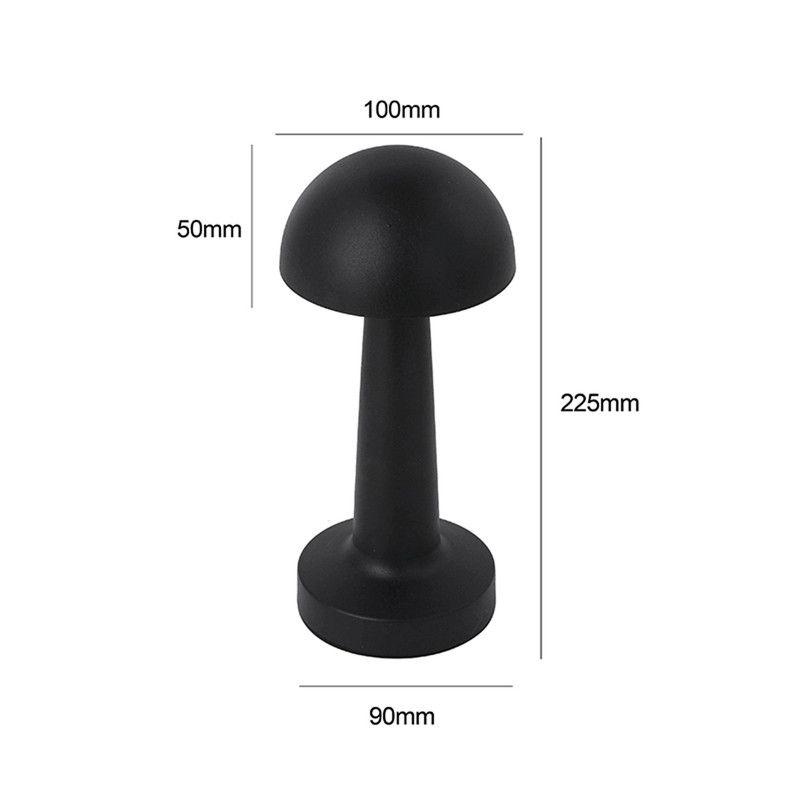 LAMPARA TOUCH HONGO RECARGABLE NEGRO - Dekora-3