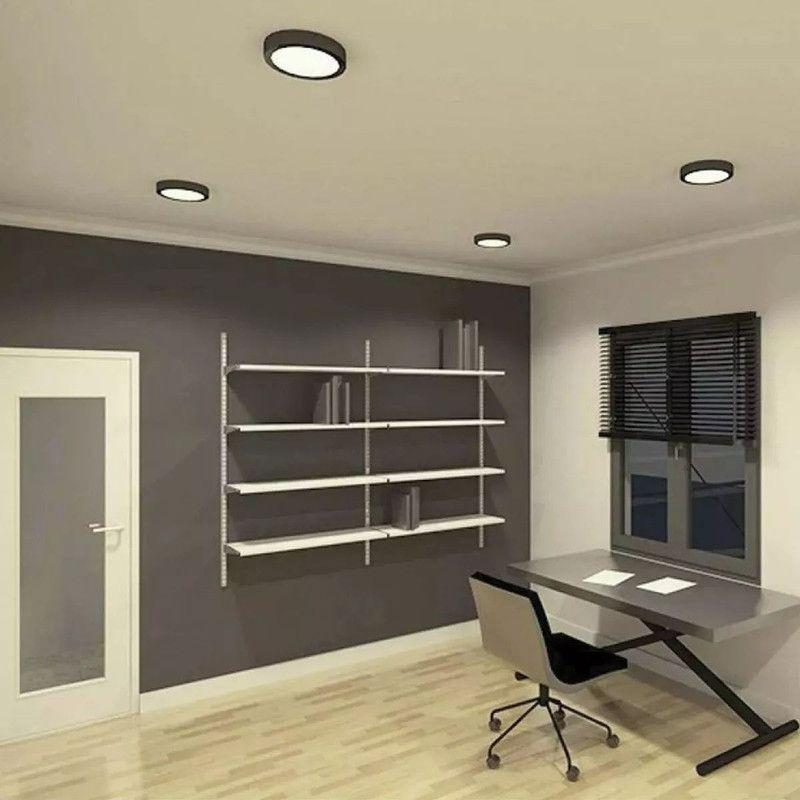 Panel Sobrepuesto Redondo Negro 6w Calido 3000k-2