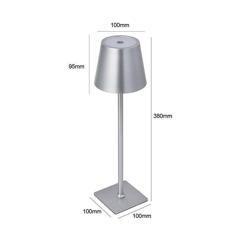 Lámpara Touch Recargable Plata USB – LED 3 Temperaturas de Luz-1