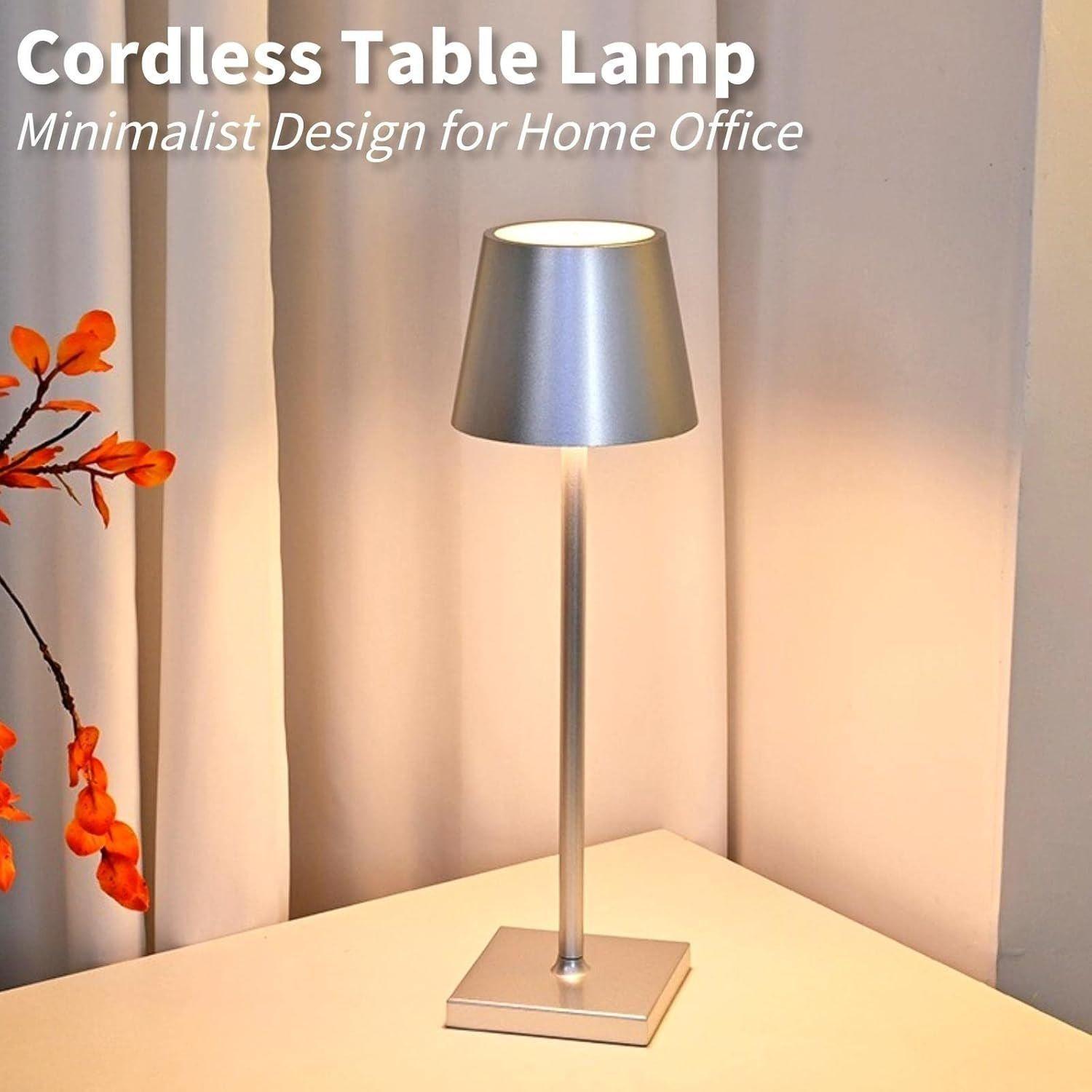 Lámpara Touch Recargable Plata USB – LED 3 Temperaturas de Luz-3