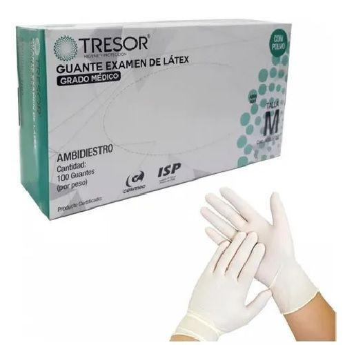 GUANTE EXAMEN DE LATEX TRESOR Talla M-0