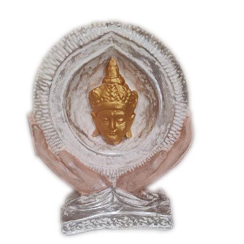 FIGURA DECORATIVA BUDA SOSTENIDA EN MANOS 25 CM-0