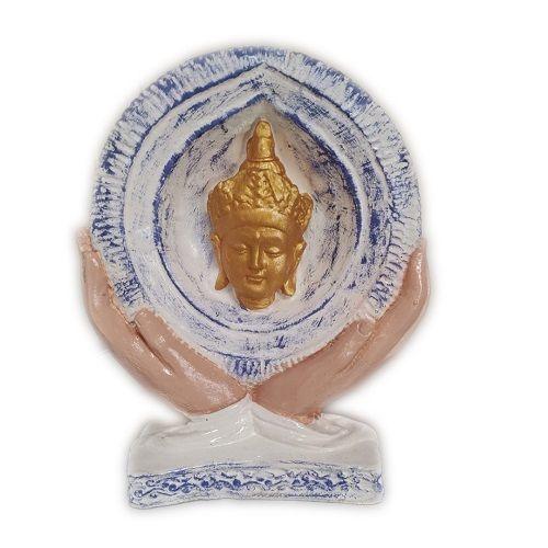 FIGURA DECORATIVA BUDA SOSTENIDA EN MANOS 25 CM-0