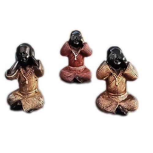 FIGURAS DECORATIVAS TRIO BUDAS SABIOS 15 CM-0