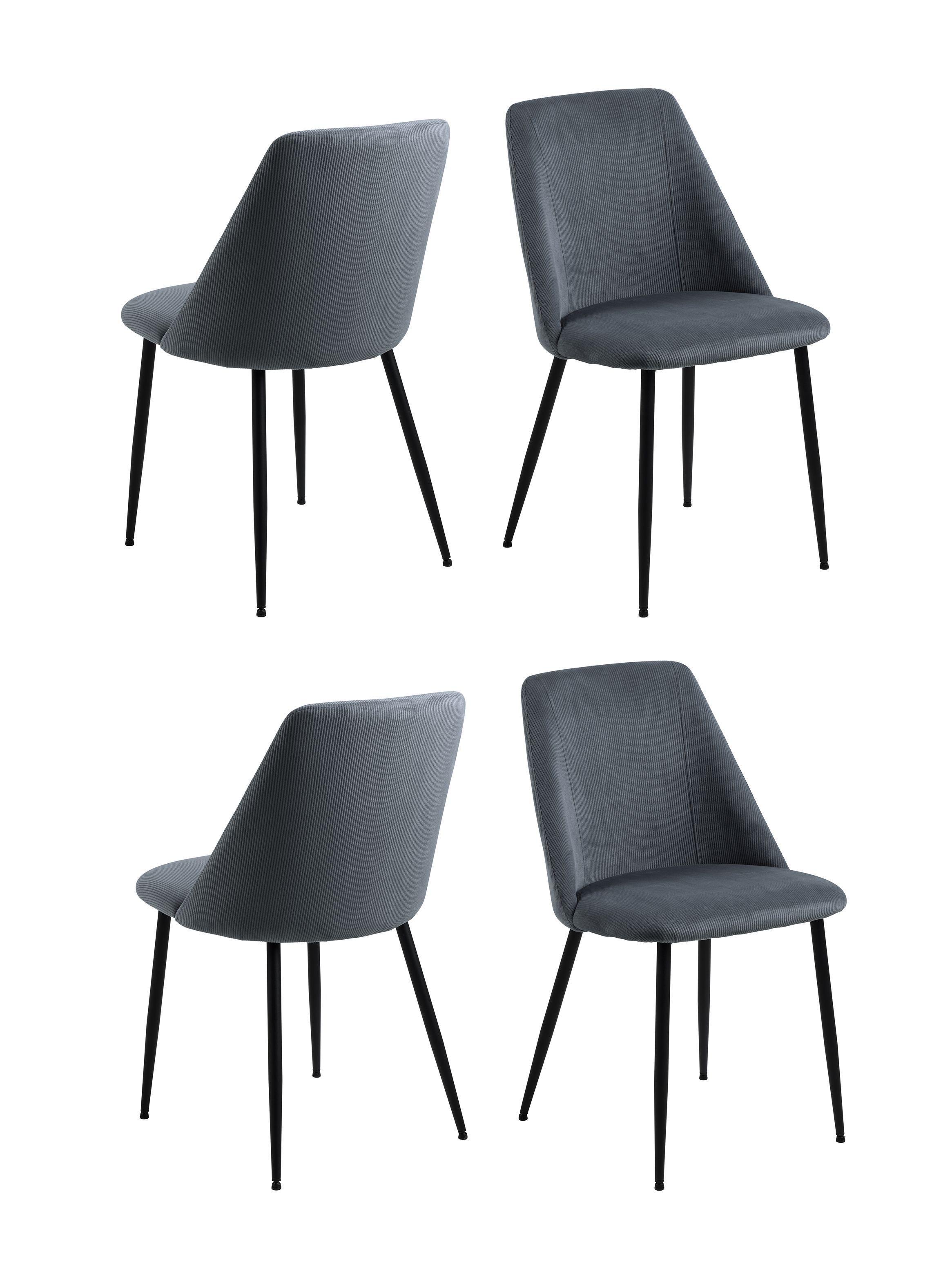 Silla De Comedor Flicka Gris Set de 4 Unidades-2