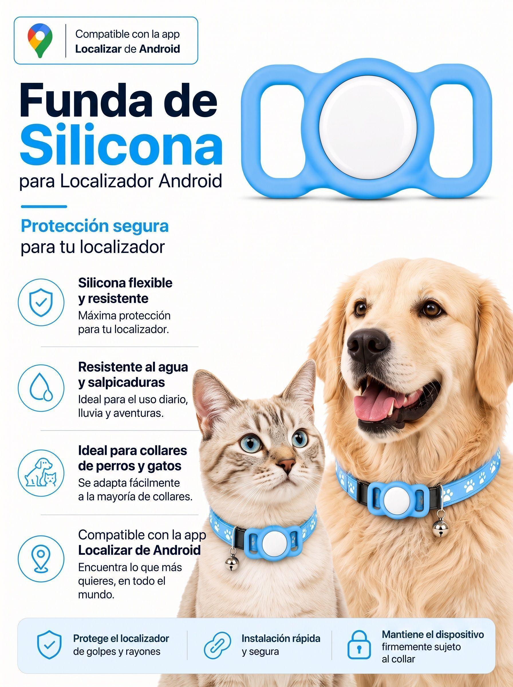 Funda de Silicona para Collar con Localizador compatible con Android-0