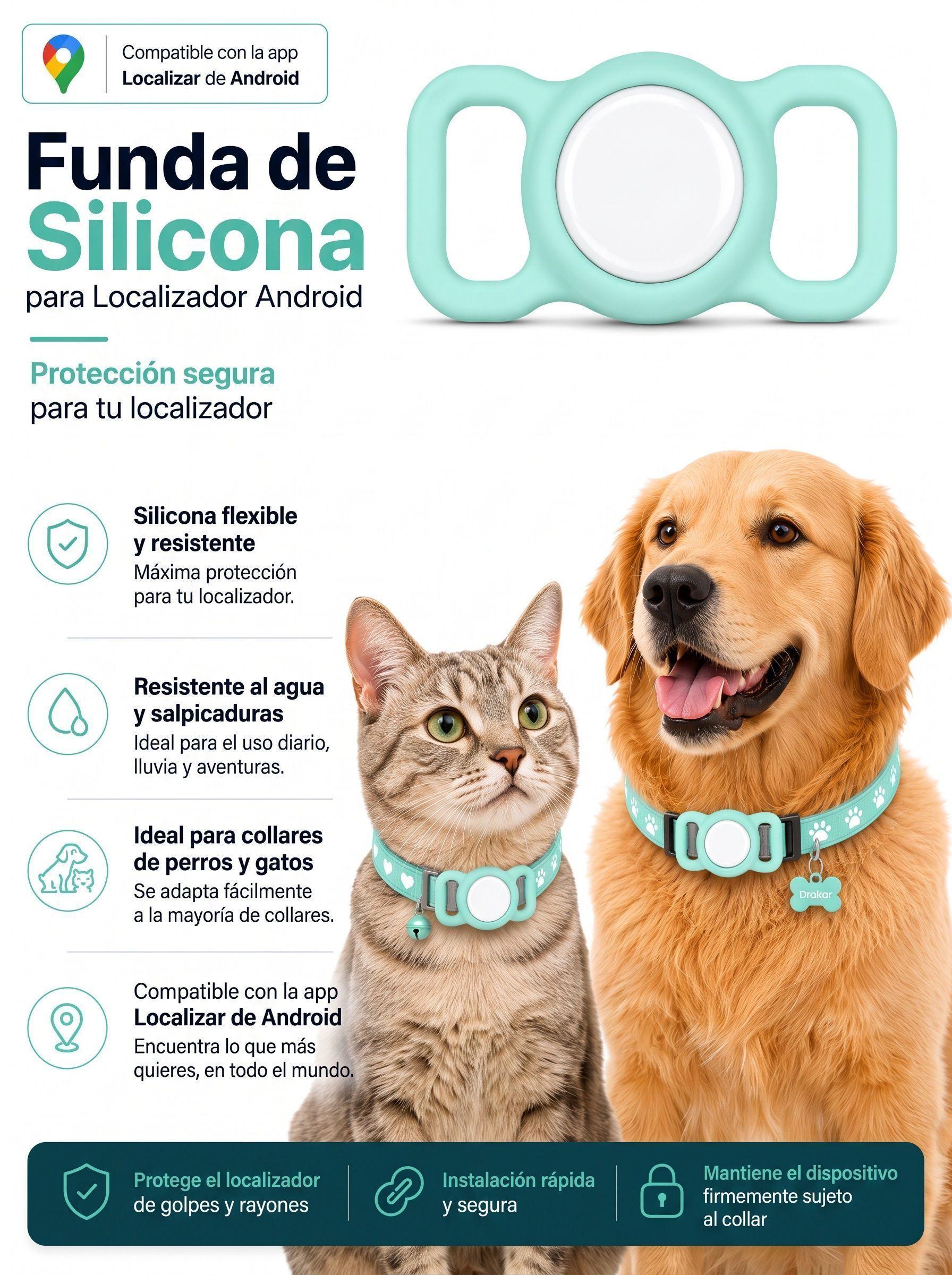 Funda de Silicona para Collar con Localizador compatible con Android-0