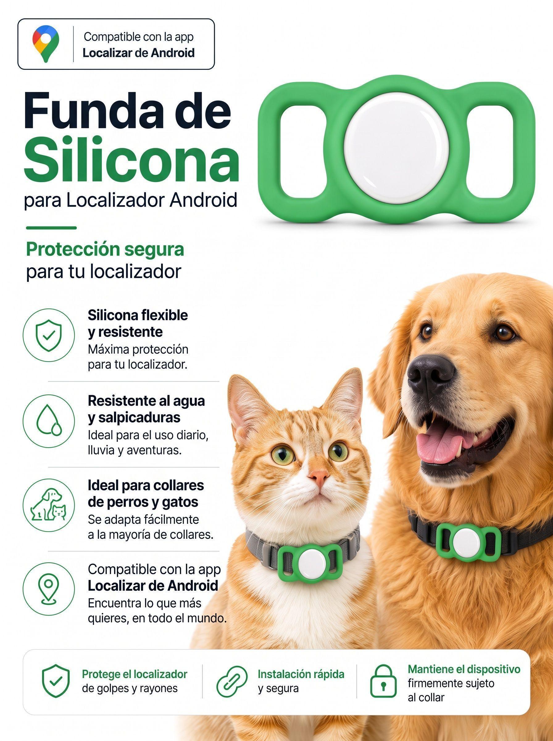 Funda de Silicona para Collar con Localizador compatible con Android-0