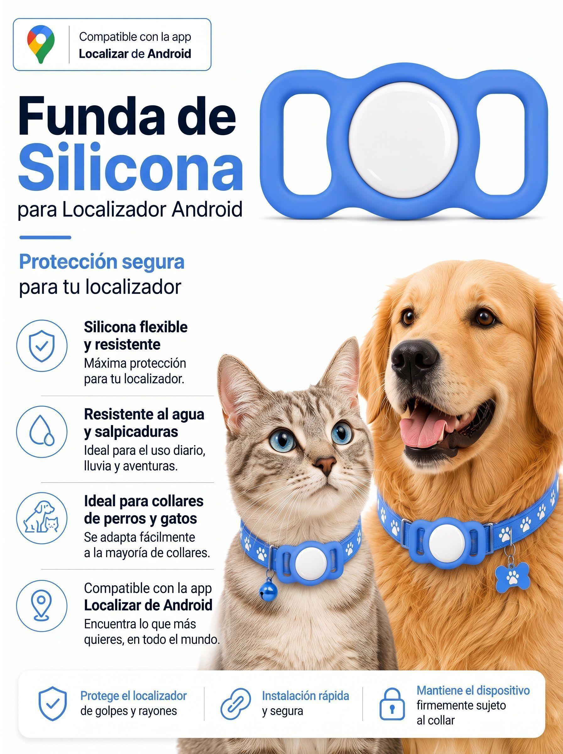 Funda de Silicona para Collar con Localizador compatible con Android-0