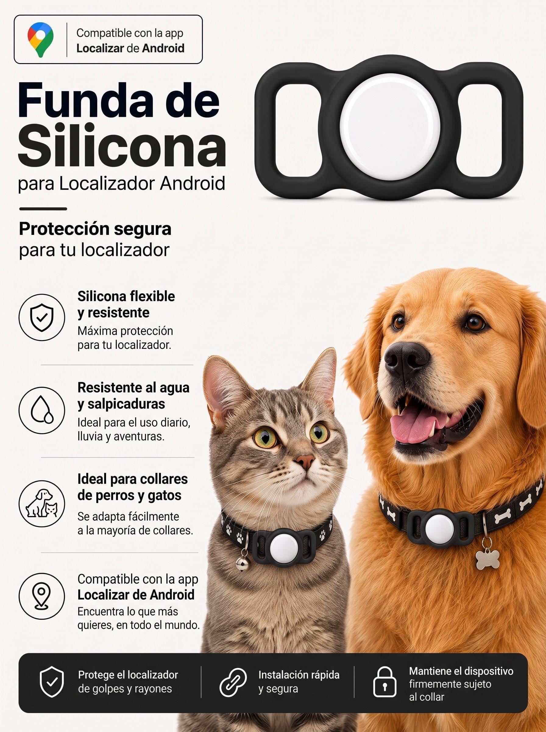 Funda de Silicona para Collar con Localizador compatible con Android-1