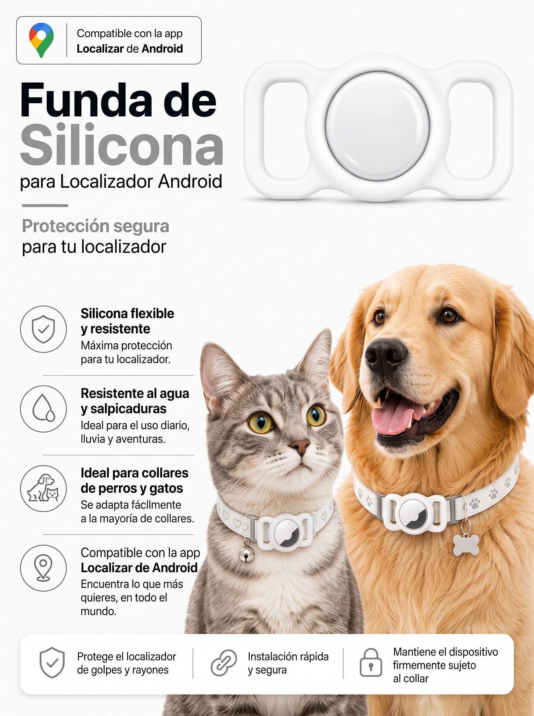 Funda de Silicona para Collar con Localizador compatible con Android-0