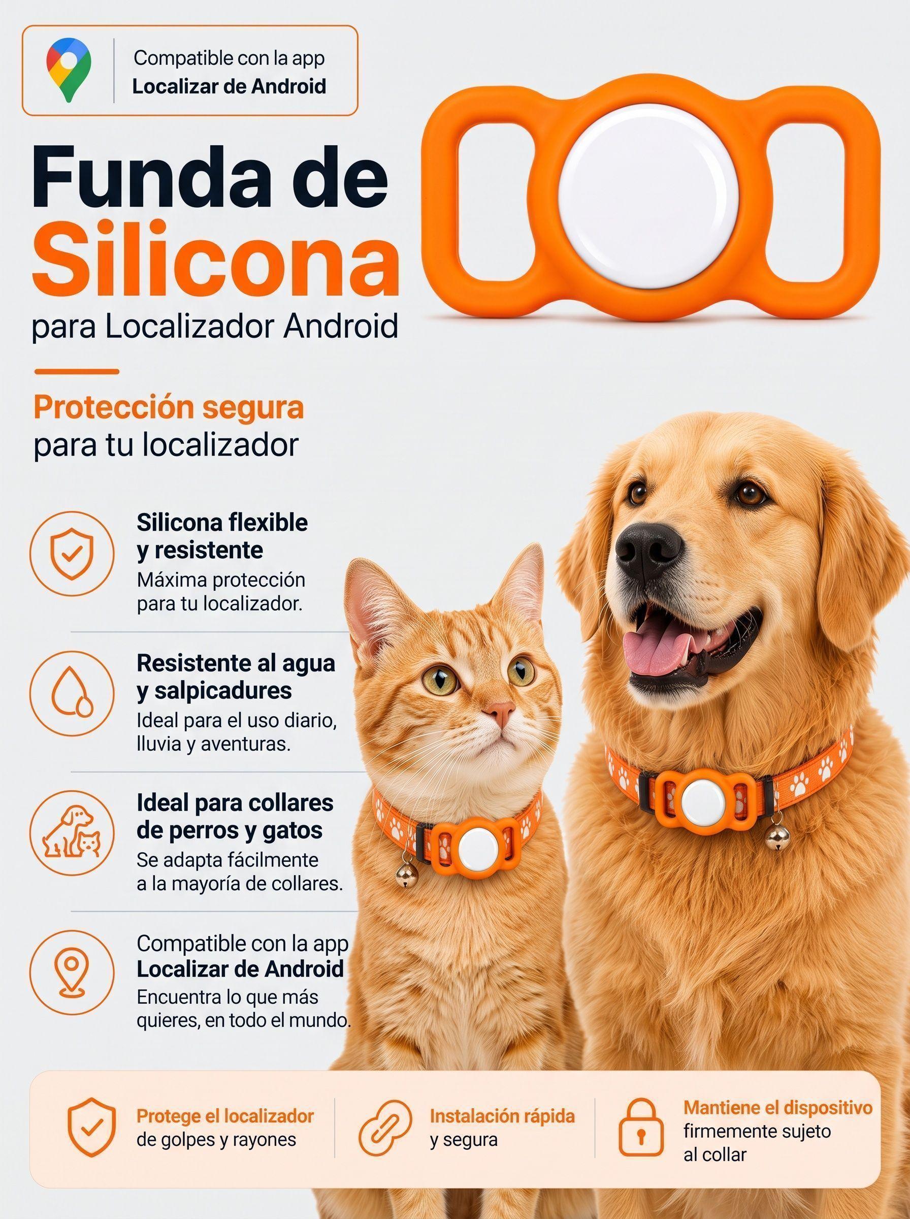 Funda de Silicona para Collar con Localizador compatible con Android-0