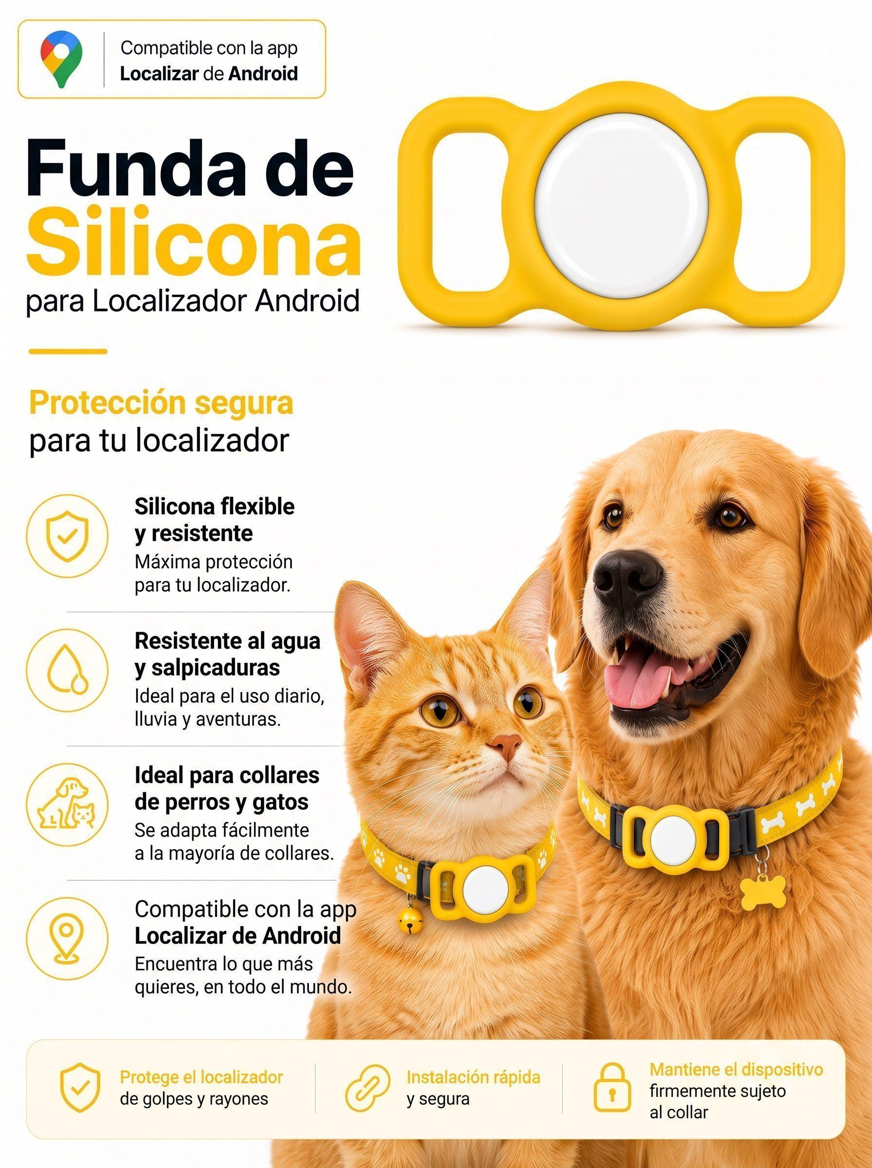 Funda de Silicona para Collar con Localizador compatible con Android-0