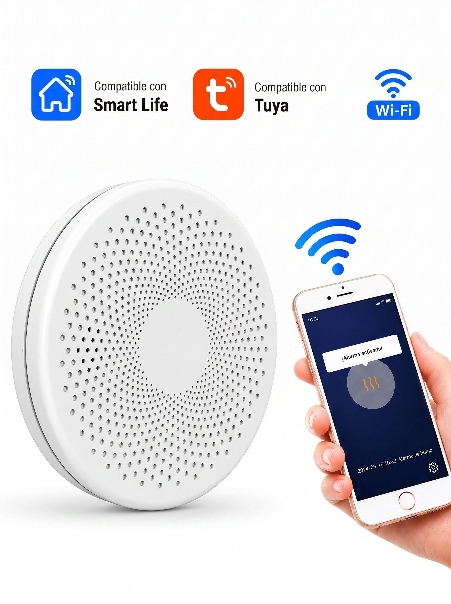 Detector Inteligente de Humo y Monóxido de Carbono WiFi-7