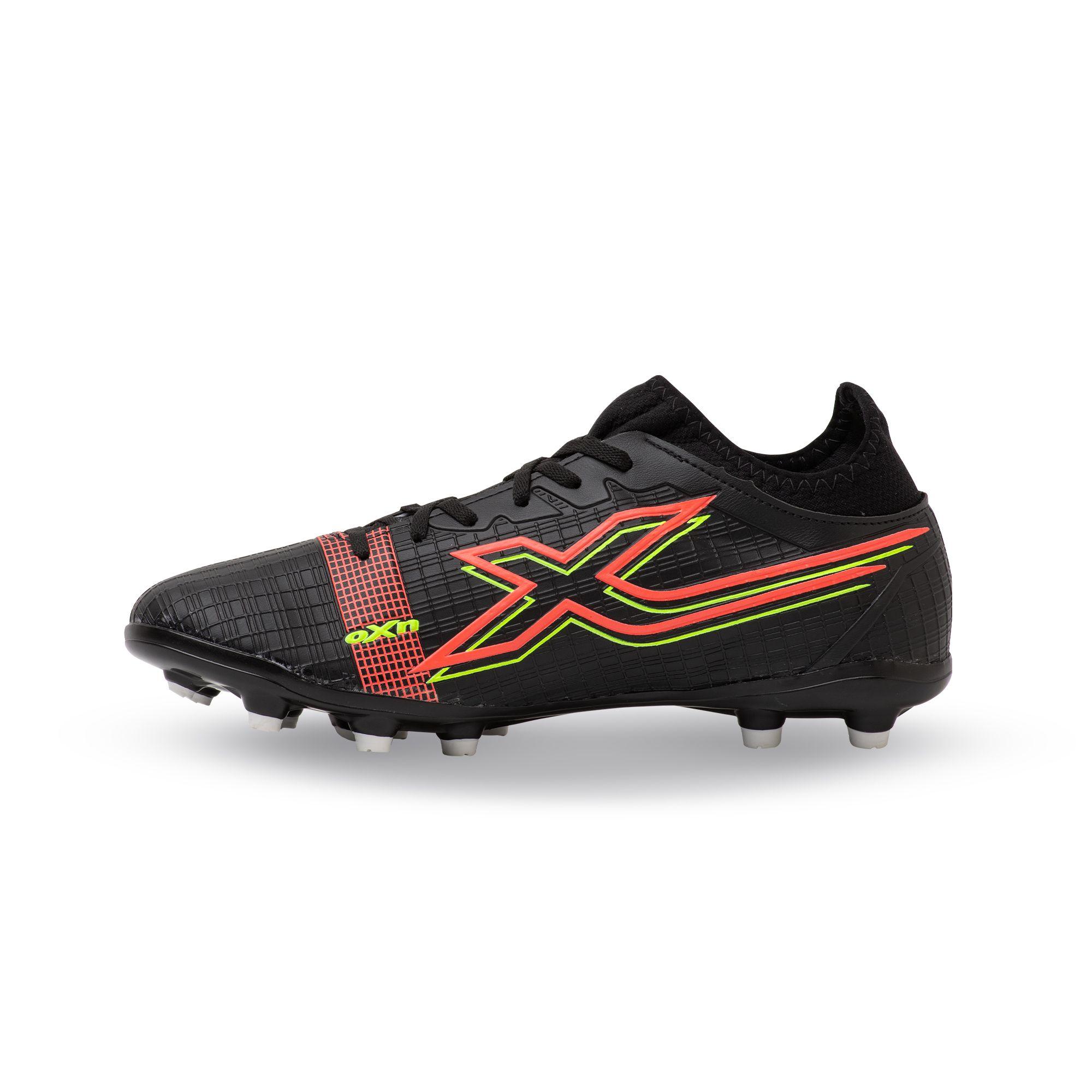 ZAPATO DE FÚTBOL OXN VELOX 4 NEO NEGRO-CORAL-1