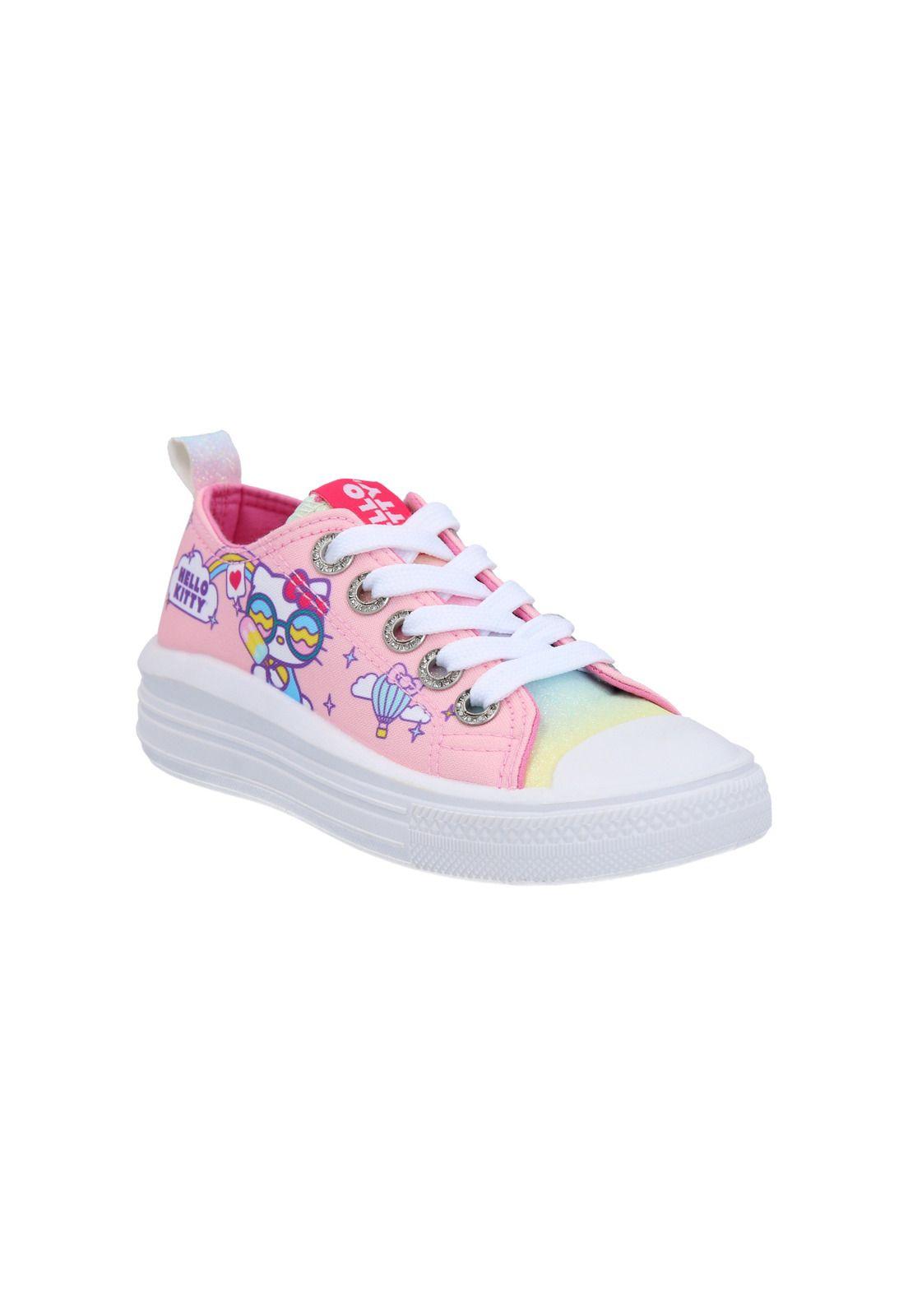 ZAPATILLA LONA BAJA HELLO KITTY ROSADO-1