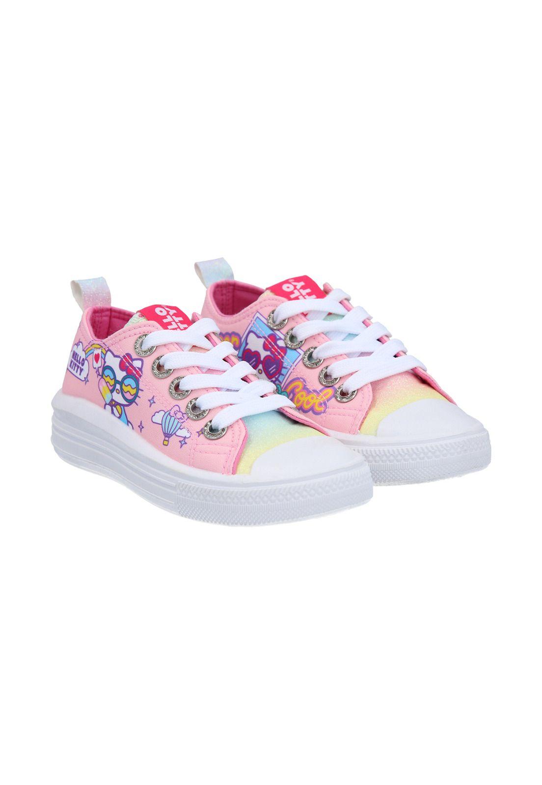 ZAPATILLA LONA BAJA HELLO KITTY ROSADO-2