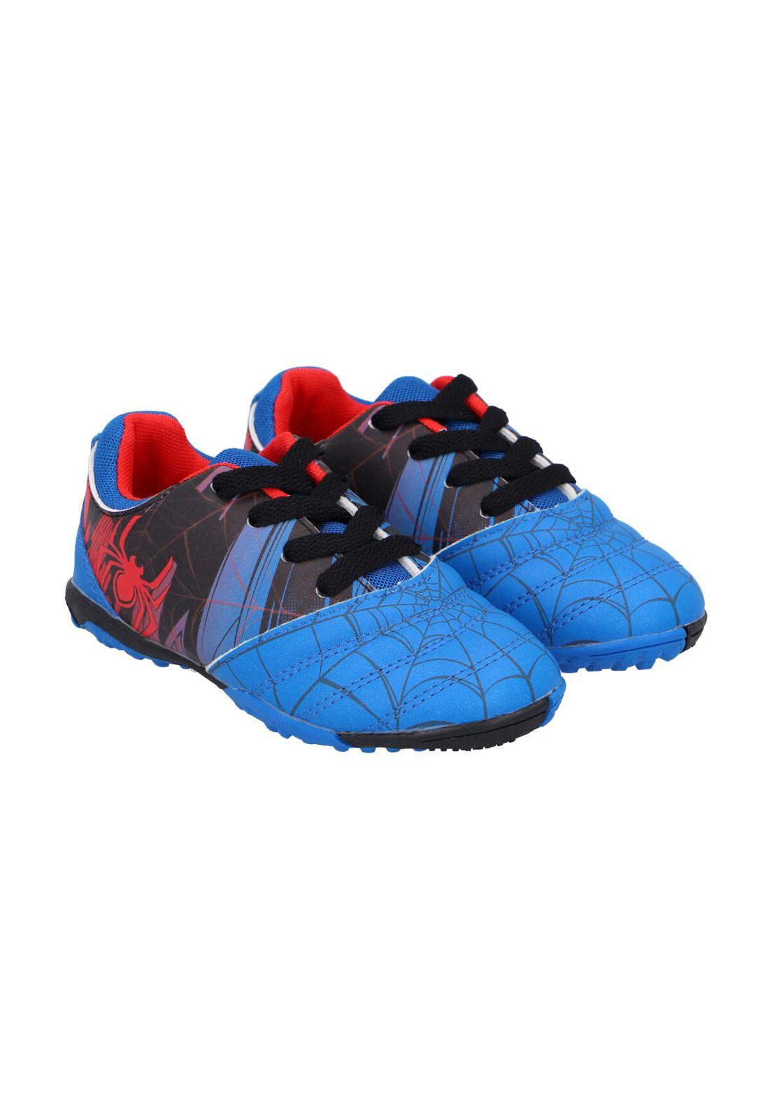 ZAPATILLAS BABY FUTBOL  INFANTIL SPIDERMAN AZUL-2