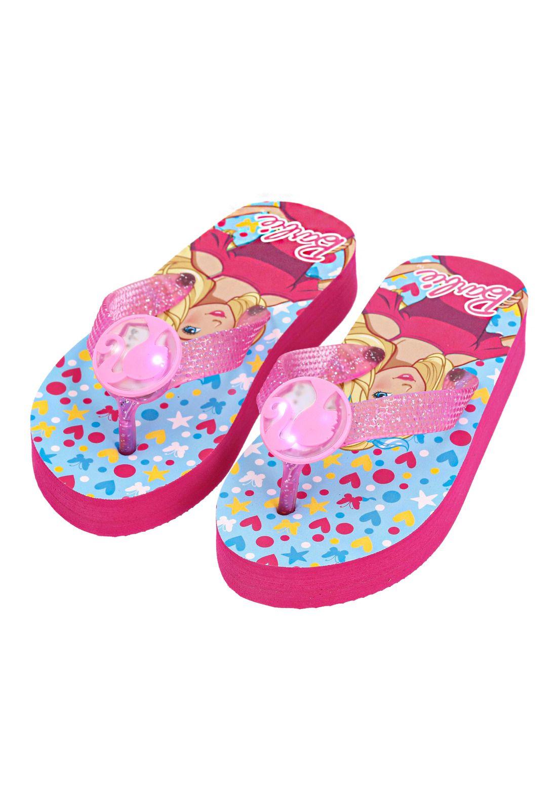 FLIP FLOP ALTAS CON LUCES BARBIE CELESTE-1