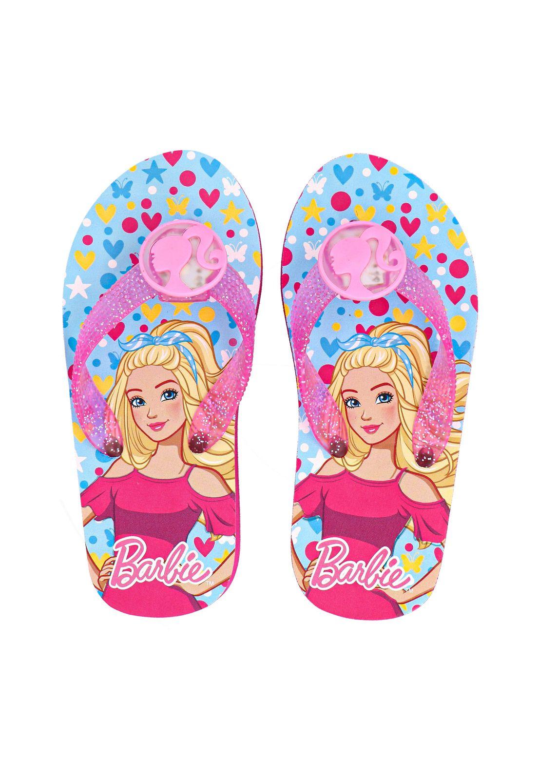 FLIP FLOP ALTAS CON LUCES BARBIE CELESTE-2