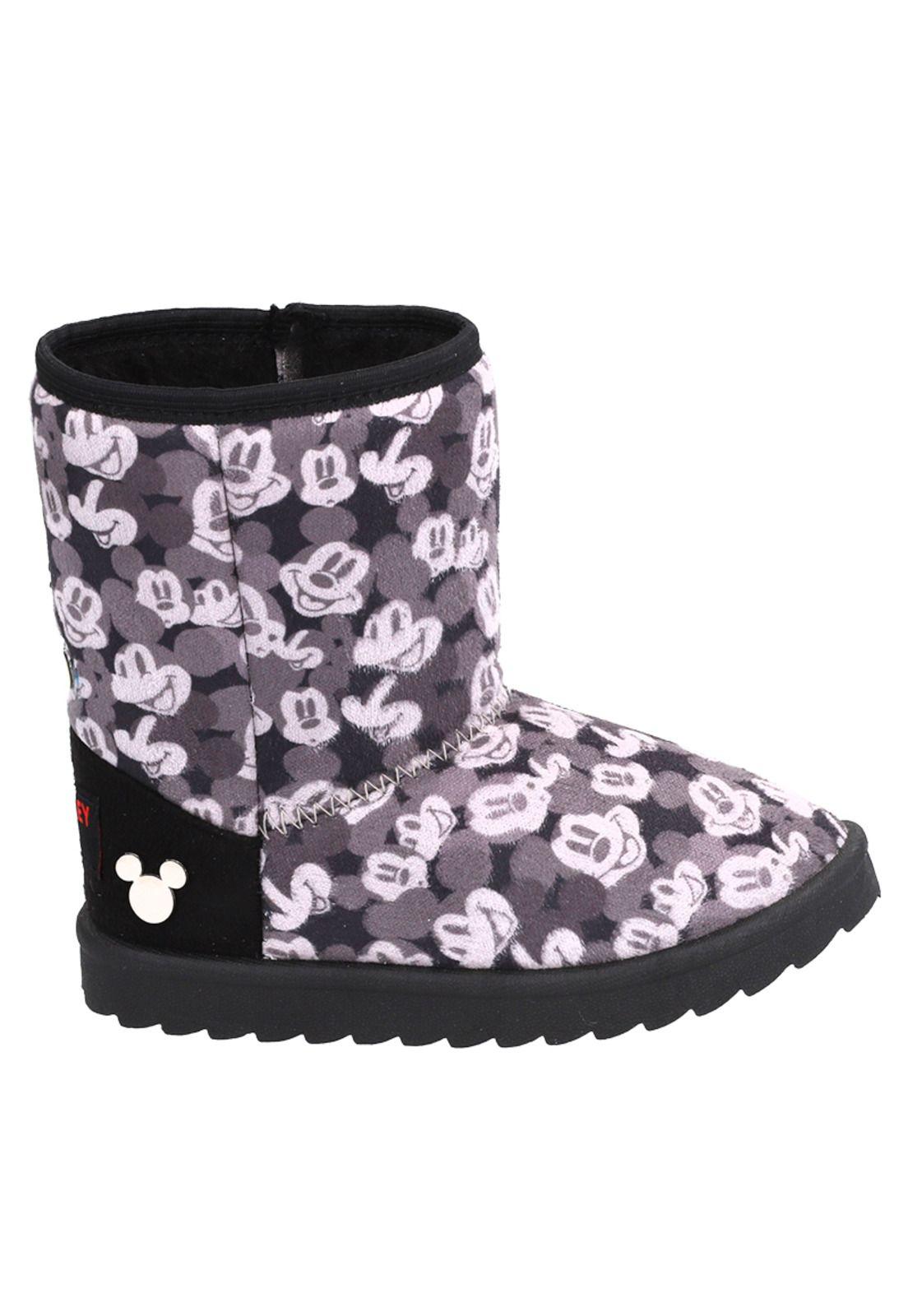 Bota Textil Infantil Disney Gris-2